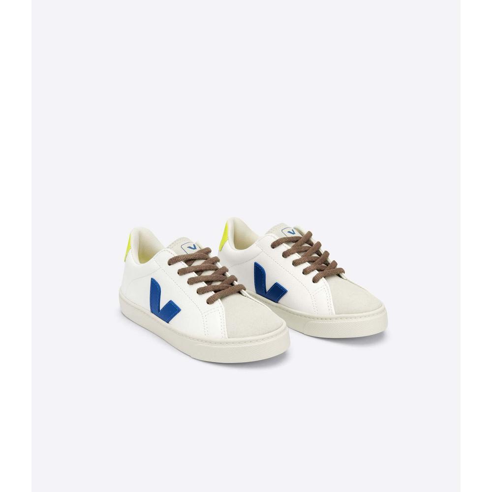 Veja ESPLAR LACES CHROMEFREE Kids' Shoes White/Blue | NZ 733ILH